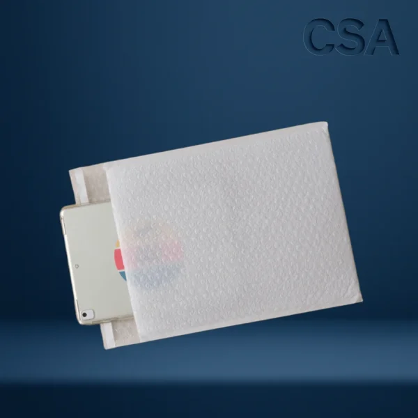 Tablet için beyaz kağıtlı balonlu torba – hassas elektronik ürün koruma görseli