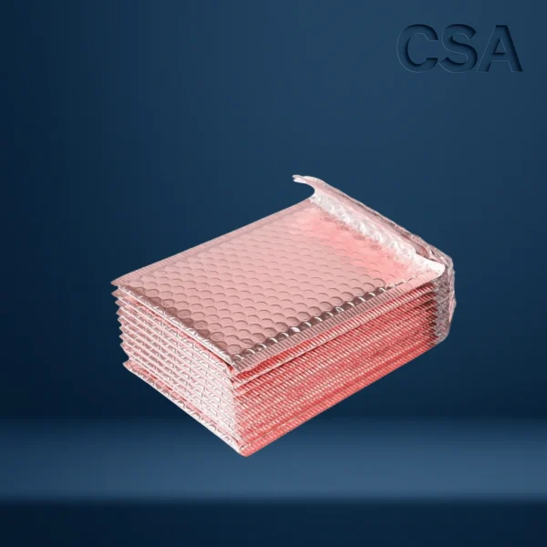 Pembe metalize balonlu torba istiflenmiş paket görünümü – CSA Ambalaj